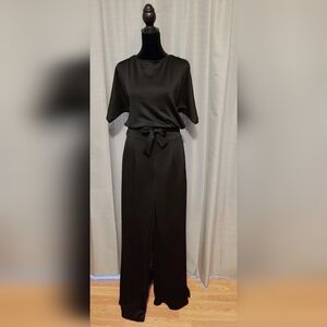 Short-sleeved tie waist Jumpsuit